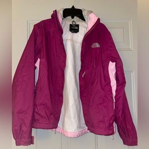 The North Face Women's HyVent 2.5L Pink Hooded Rain Jacket Windbreaker Sz. XS